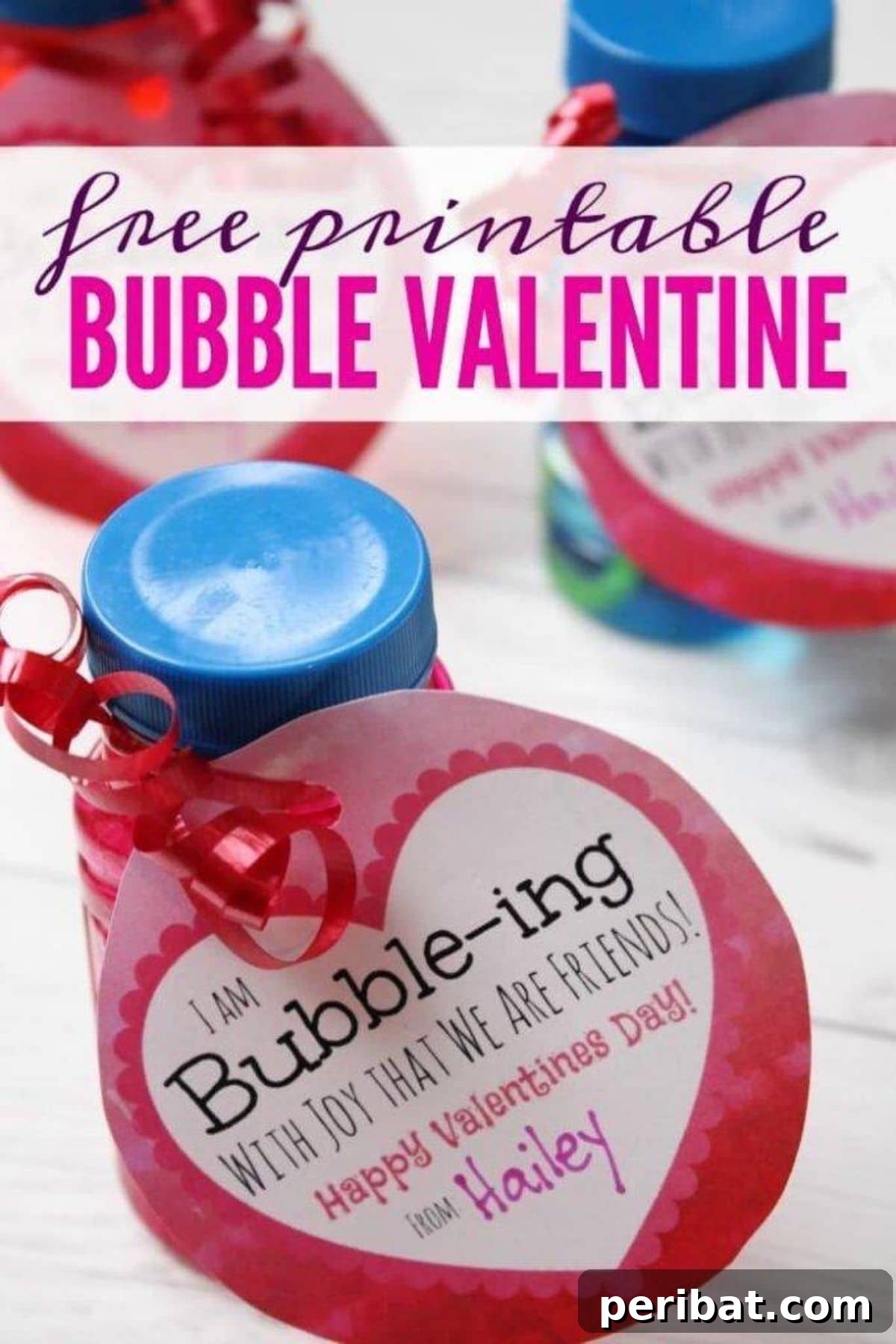 Crafty Cupid: Valentine's Day Gifts Kids Can Make 14 Bubble solution bottle with a 'I'm bursting with love for you!' Valentine's tag