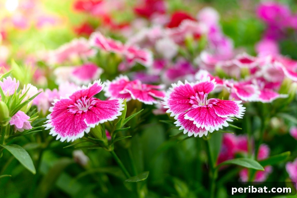50 Drought-Proof Plants for Your Low-Water Landscape 12 Pretty pink Dianthus flowers with fringed petals.