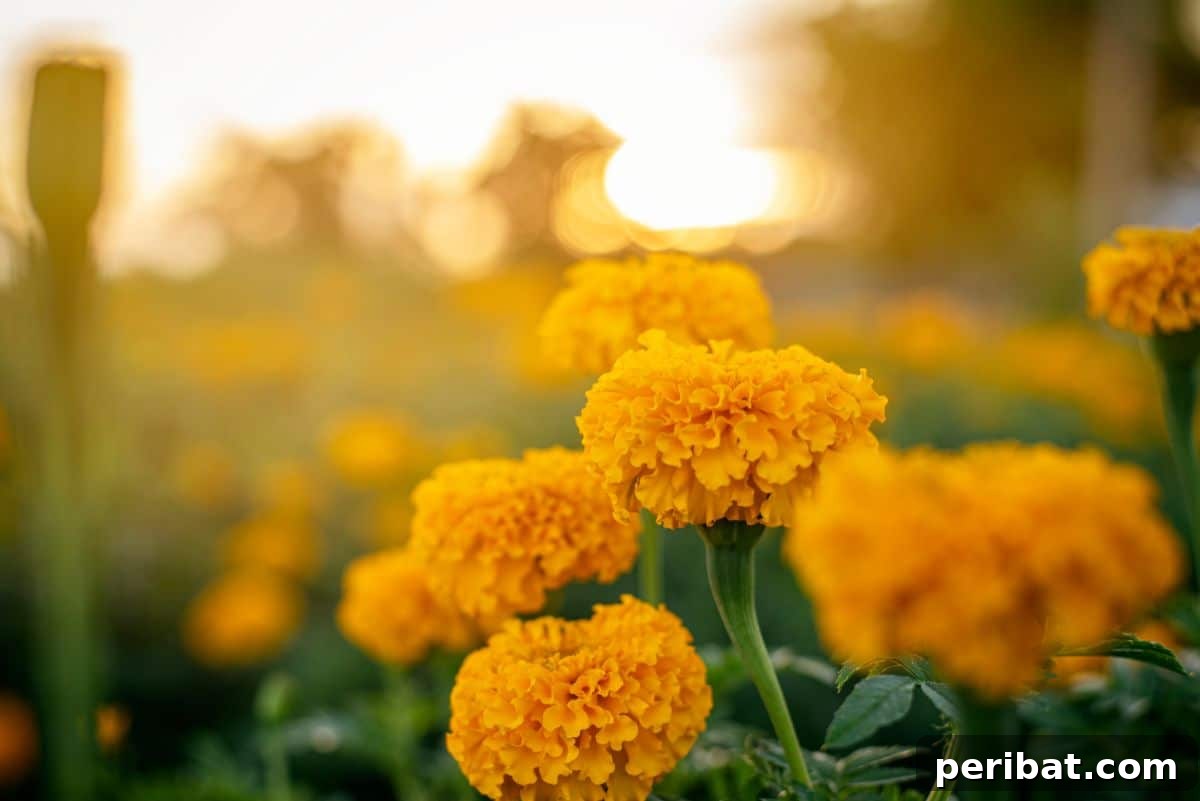 50 Drought-Proof Plants for Your Low-Water Landscape 28 Field of bright orange and yellow Marigold flowers.