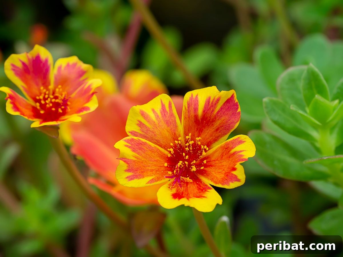 50 Drought-Proof Plants for Your Low-Water Landscape 51 Blooming Portulaca (Moss Rose) flowers in vibrant colors.