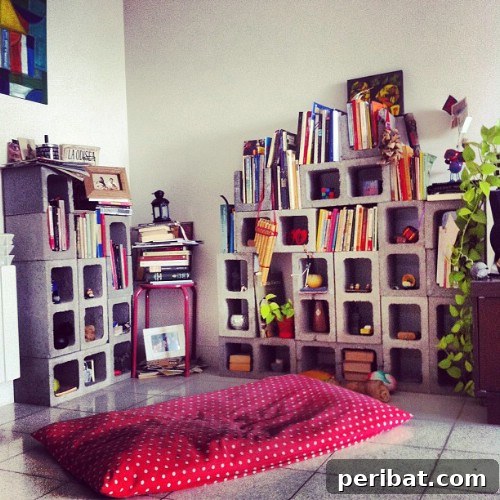Unblock Your Creativity: DIY Projects with Concrete Blocks for Every Room 13 Stacked Storage - 17 Creative Ways to Use Concrete Blocks in Your Home