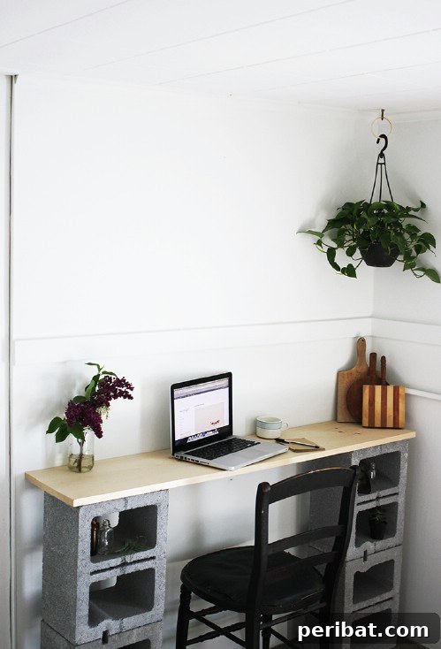 Unblock Your Creativity: DIY Projects with Concrete Blocks for Every Room 5 Work Desk - 17 Creative Ways to Use Concrete Blocks in Your Home