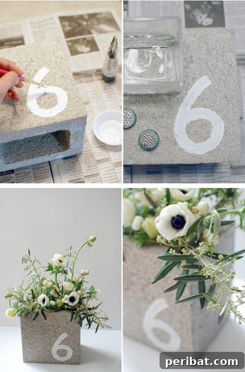 Unblock Your Creativity: DIY Projects with Concrete Blocks for Every Room 8 Centerpiece/Table Number - 17 Creative Ways to Use Concrete Blocks in Your Home