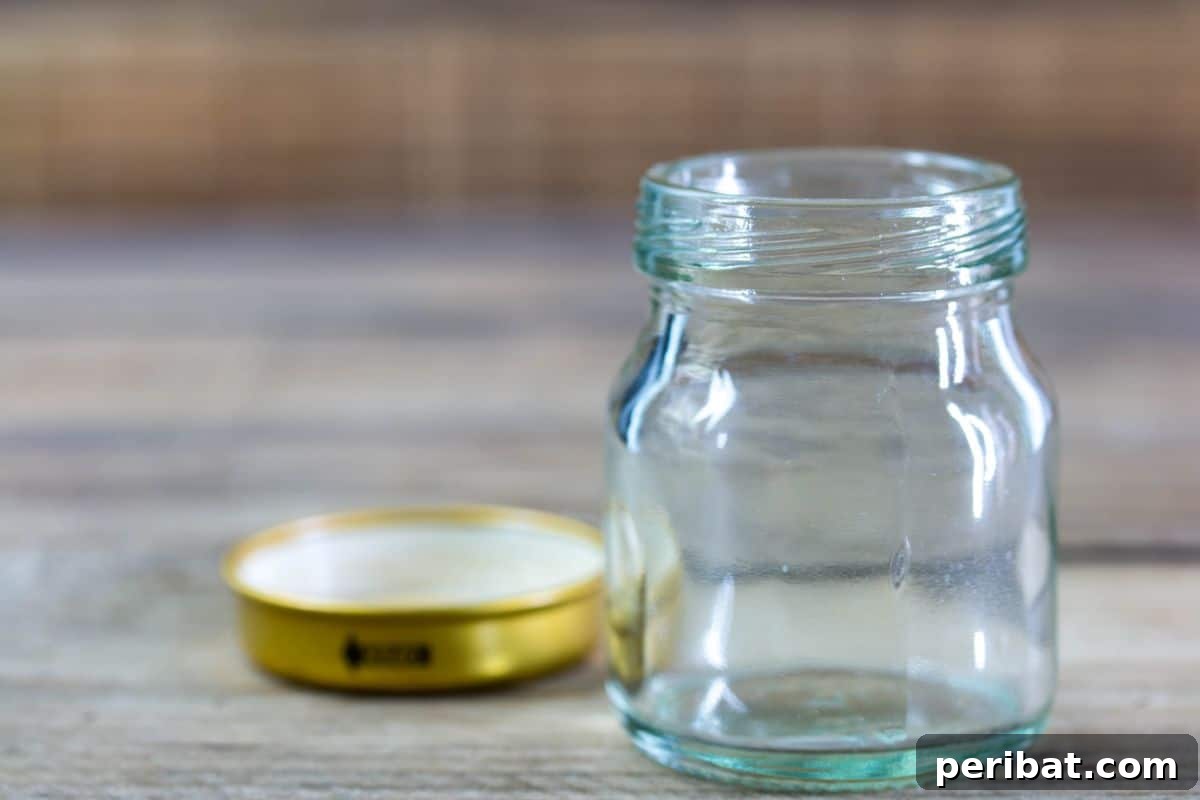 opened glass jar in a table 