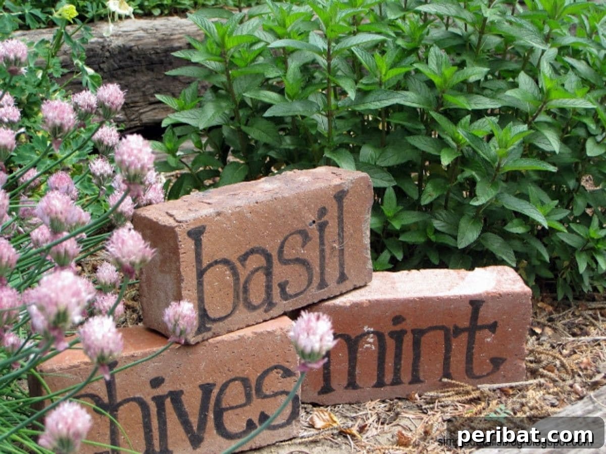 Brick plant makers in garden