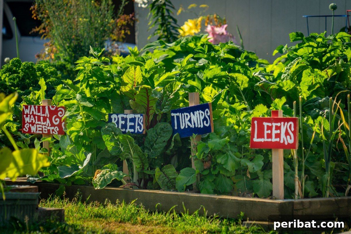 Hand painted garden markers with leeks and herb names
