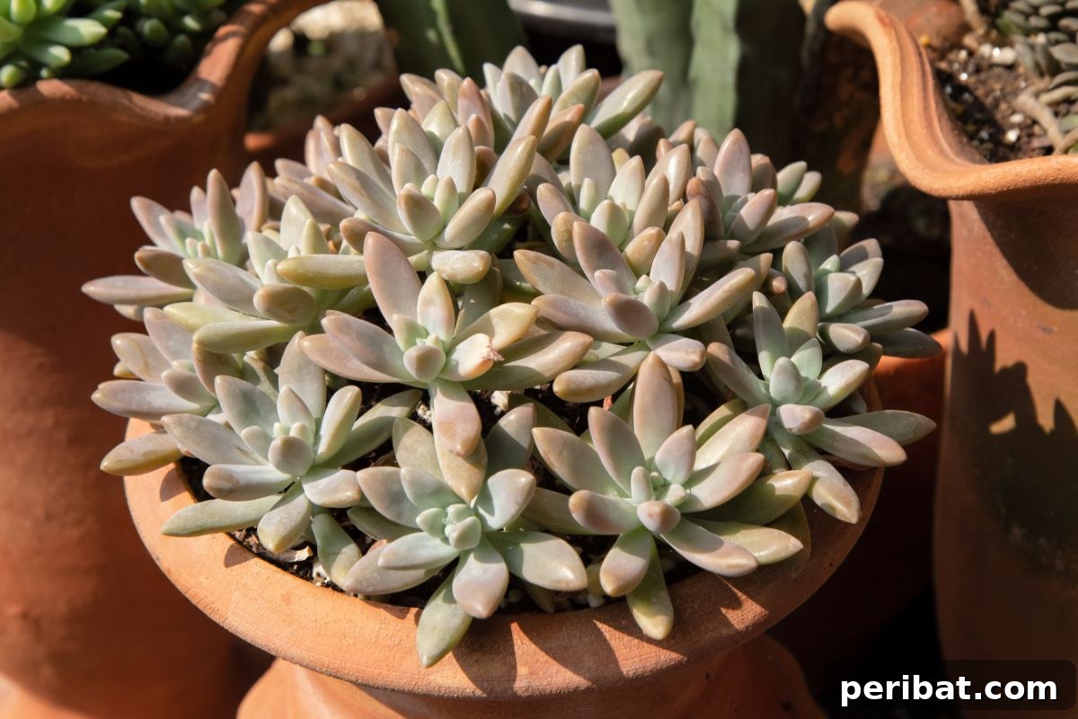 Simple Secrets for Propagating Succulents 10 Graptosedum succulent in a pot, displaying its compact rosette form