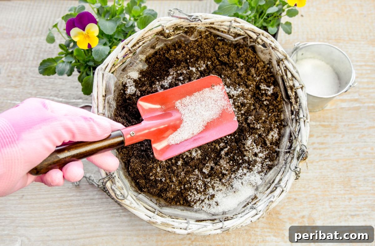 Cultivating Your Urban Oasis: 20 Expert Tips for City Gardeners 19 adding water releasing crystal in soil with a shovel
