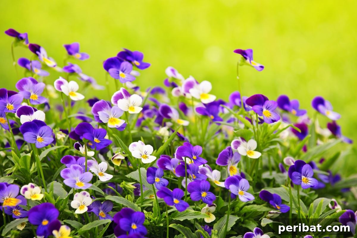 Shade Garden Success: 25 Beautiful Flowers for Under Trees 26 purple pansies during summer in a garden