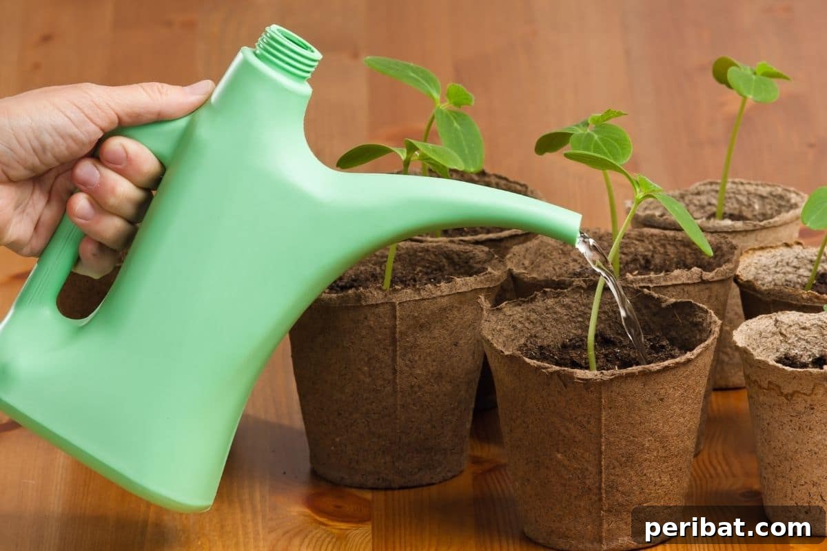 11 Proven Methods to Fix and Prevent Leggy Seedlings 7 watering small plants in a biodegradable cups