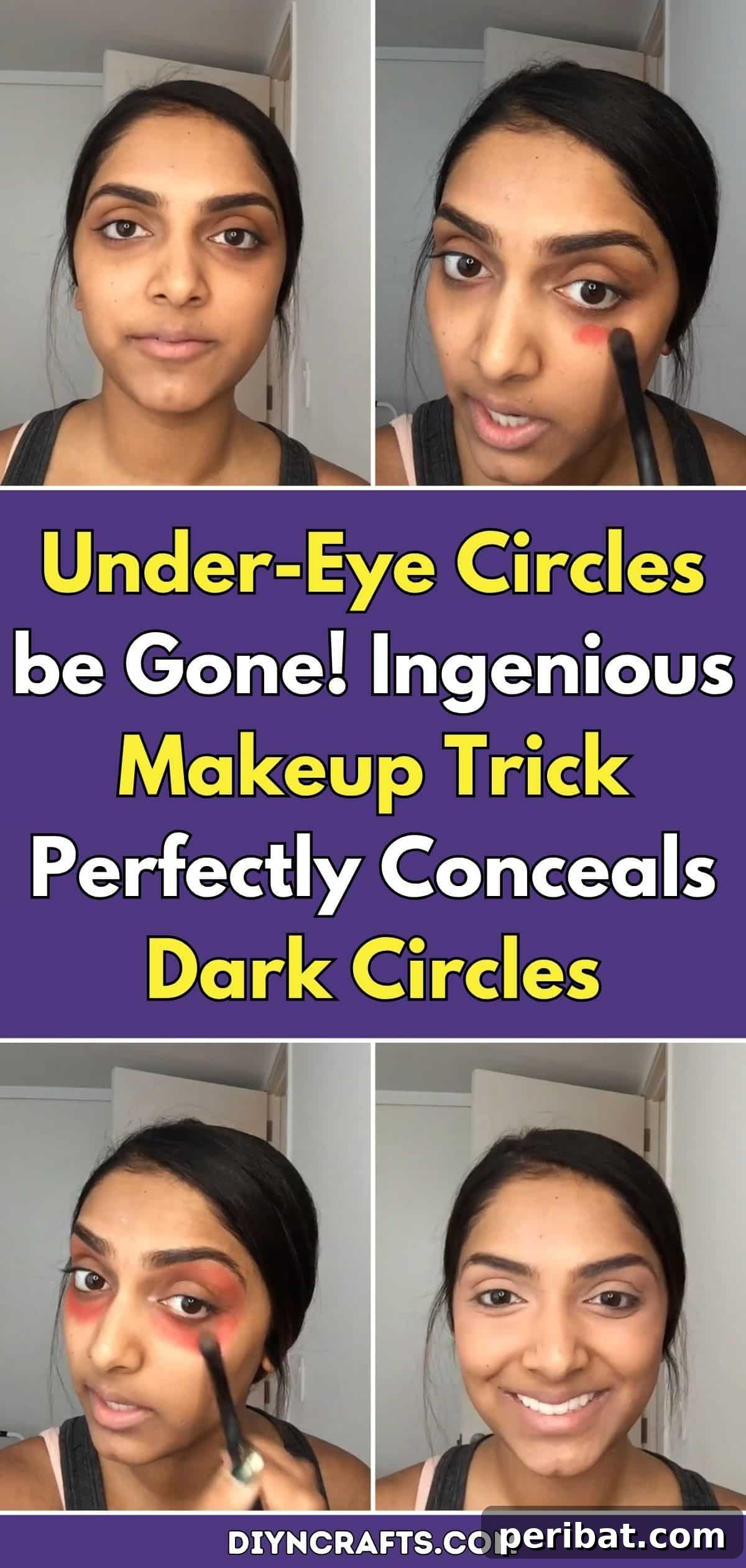 The Genius Makeup Hack That Makes Dark Circles Disappear 2 Under-Eye Circles be Gone! Ingenious Makeup Trick Perfectly Conceals Dark Circles pinterest image