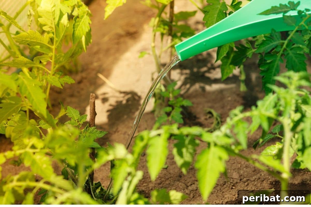 Yellow Tomato Leaves? 15 Simple Solutions & What Causes Them 6 watering tomato plant