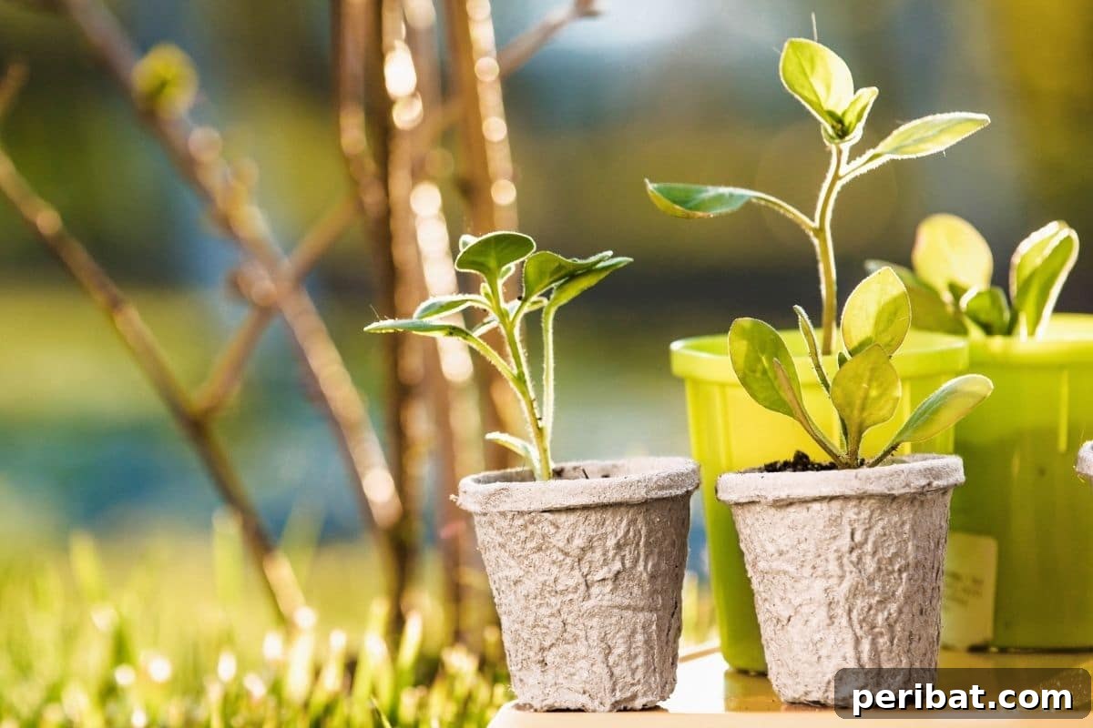 Fortify Your Young Plants: 15 Master Gardener Hardening Off Strategies 12 plants in biodegradable pot outdoors in sunlight for hardening off