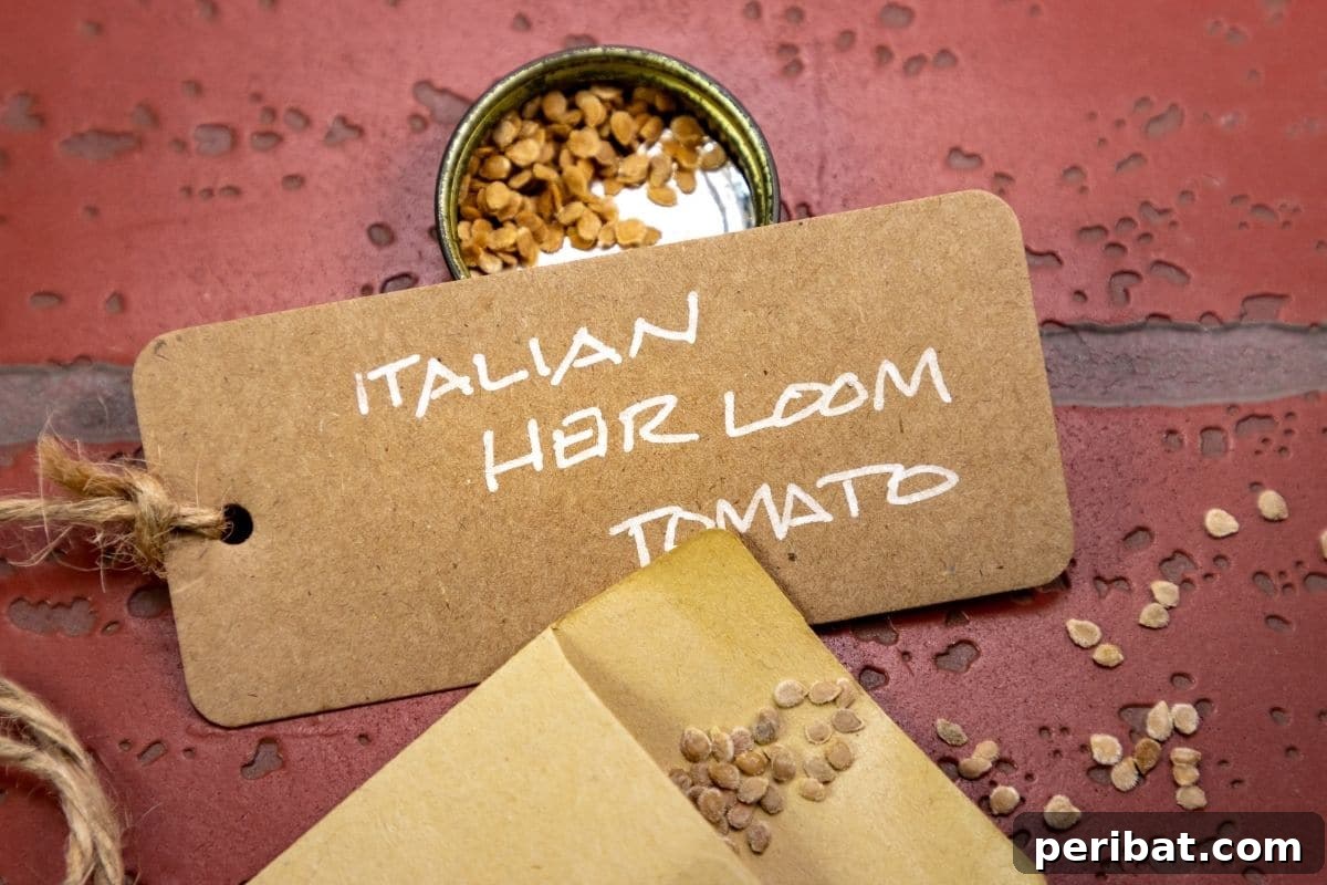 heirloom seeds in a brown envelop