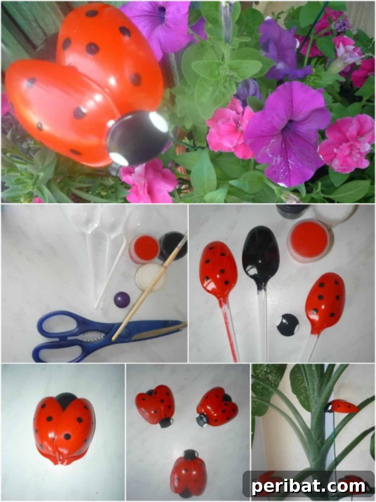 Spoonful of Charm Transform Plastic Spoons into Ladybugs 2 Quick Recycling Craft: Adorable Ladybugs made from Plastic Spoons...