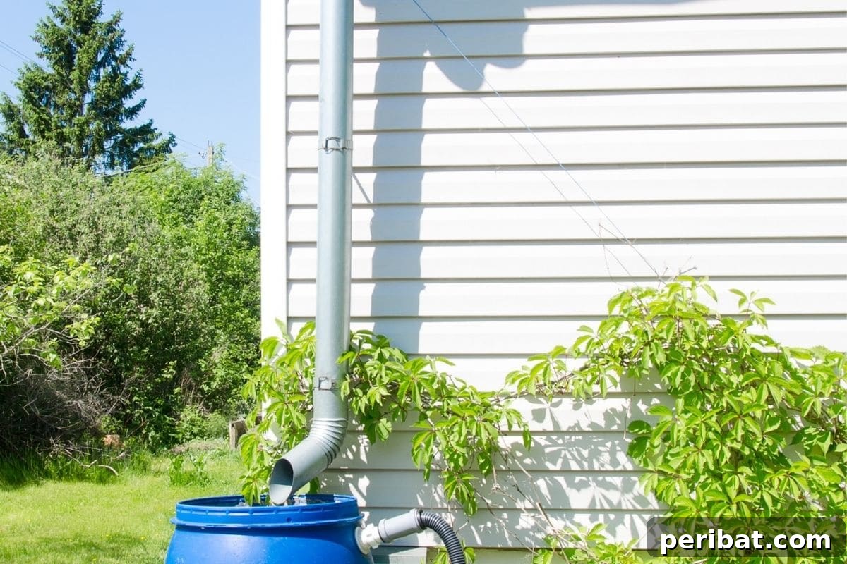5 Easy Steps to Build a Rain Barrel for Your Garden 3 rainwater from the white inlet going to the barrel