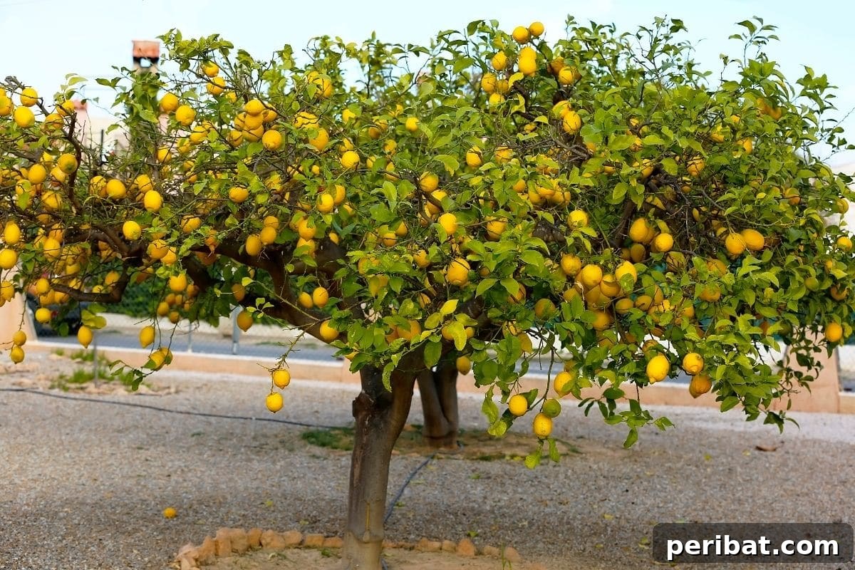 a giant lemon tree bearing fruits 