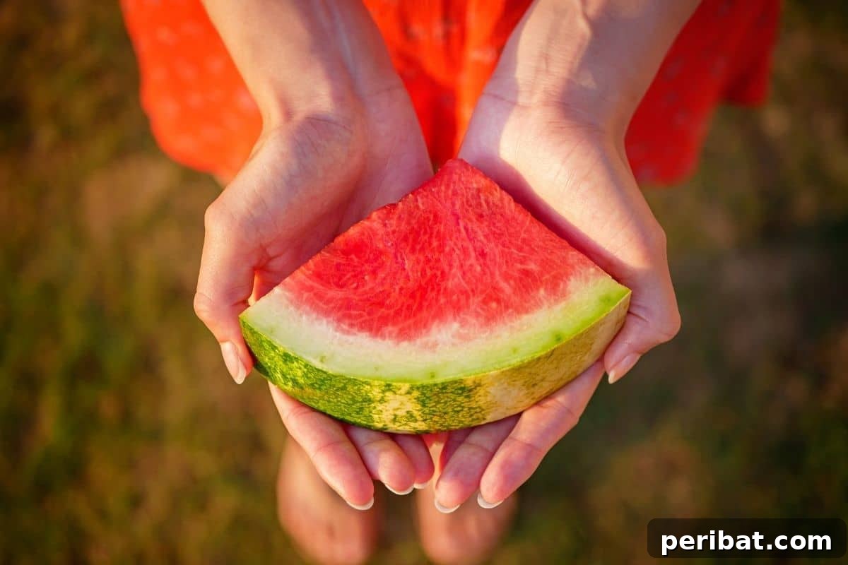 holding a watermelon 