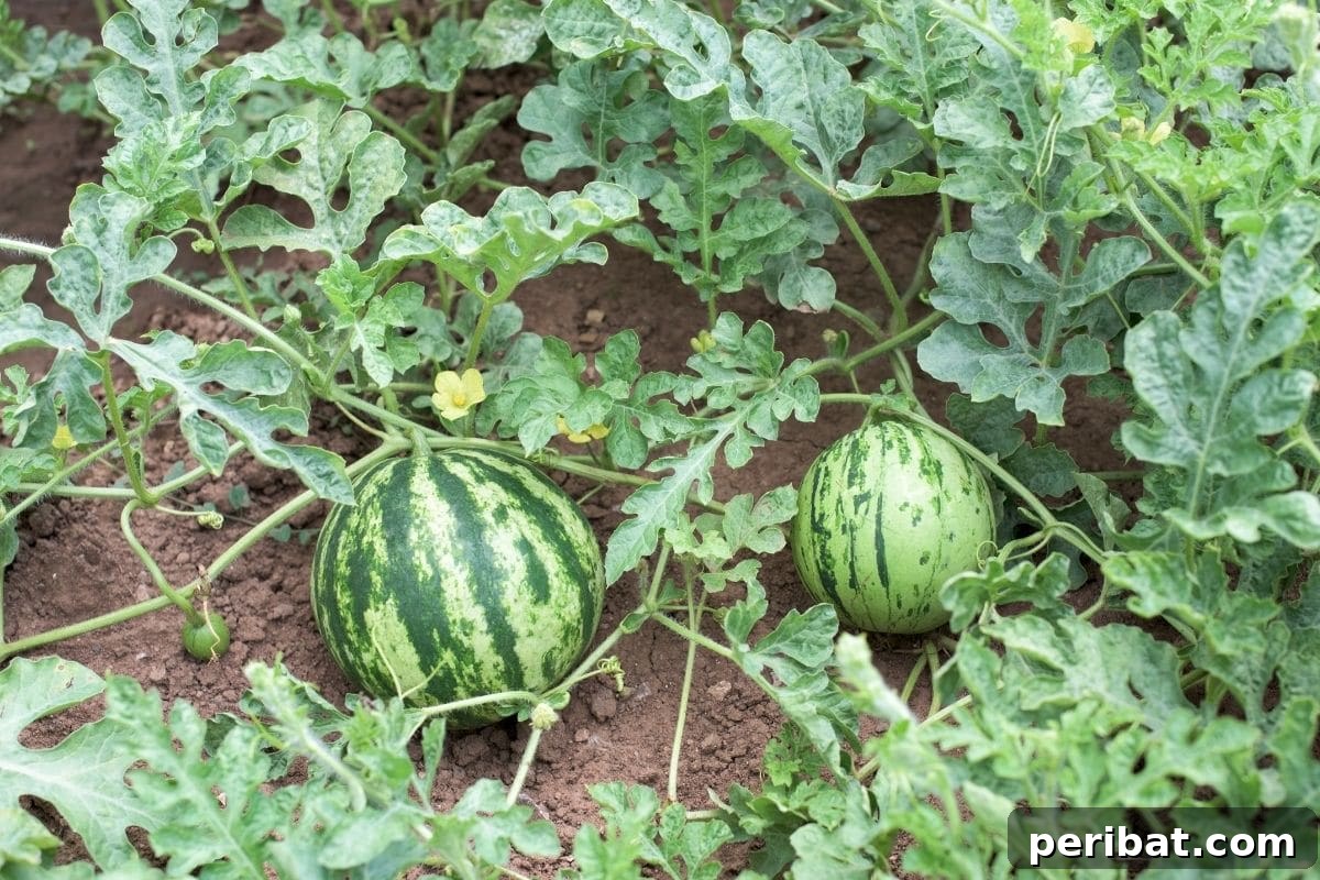 growing watermelon in the garden