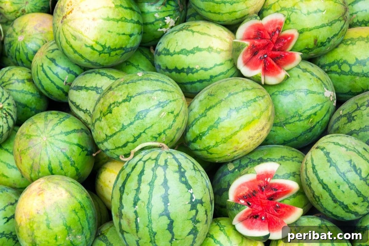 pile of watermelon with sliced watermelon 