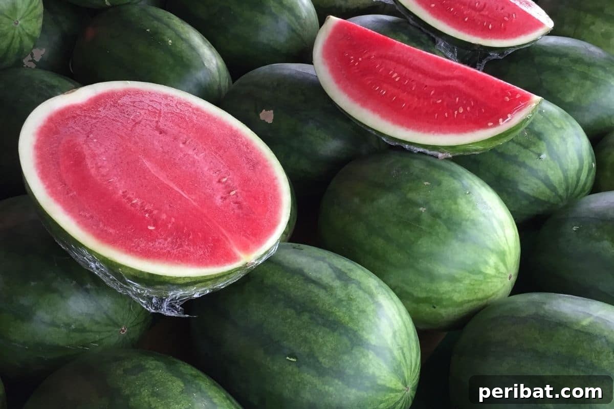 Sliced watermelon display 