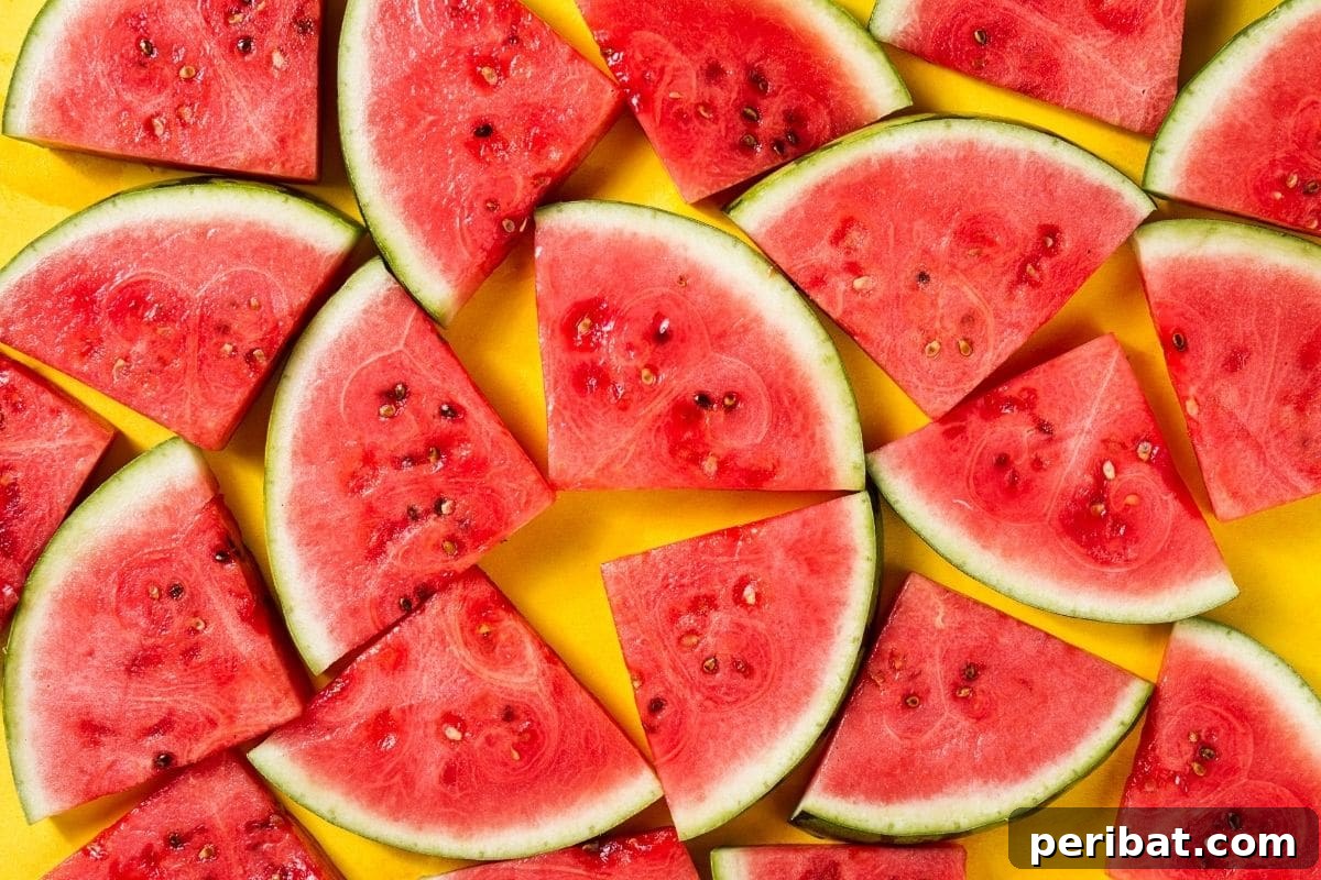 delicious sliced watermelon in a yellow background