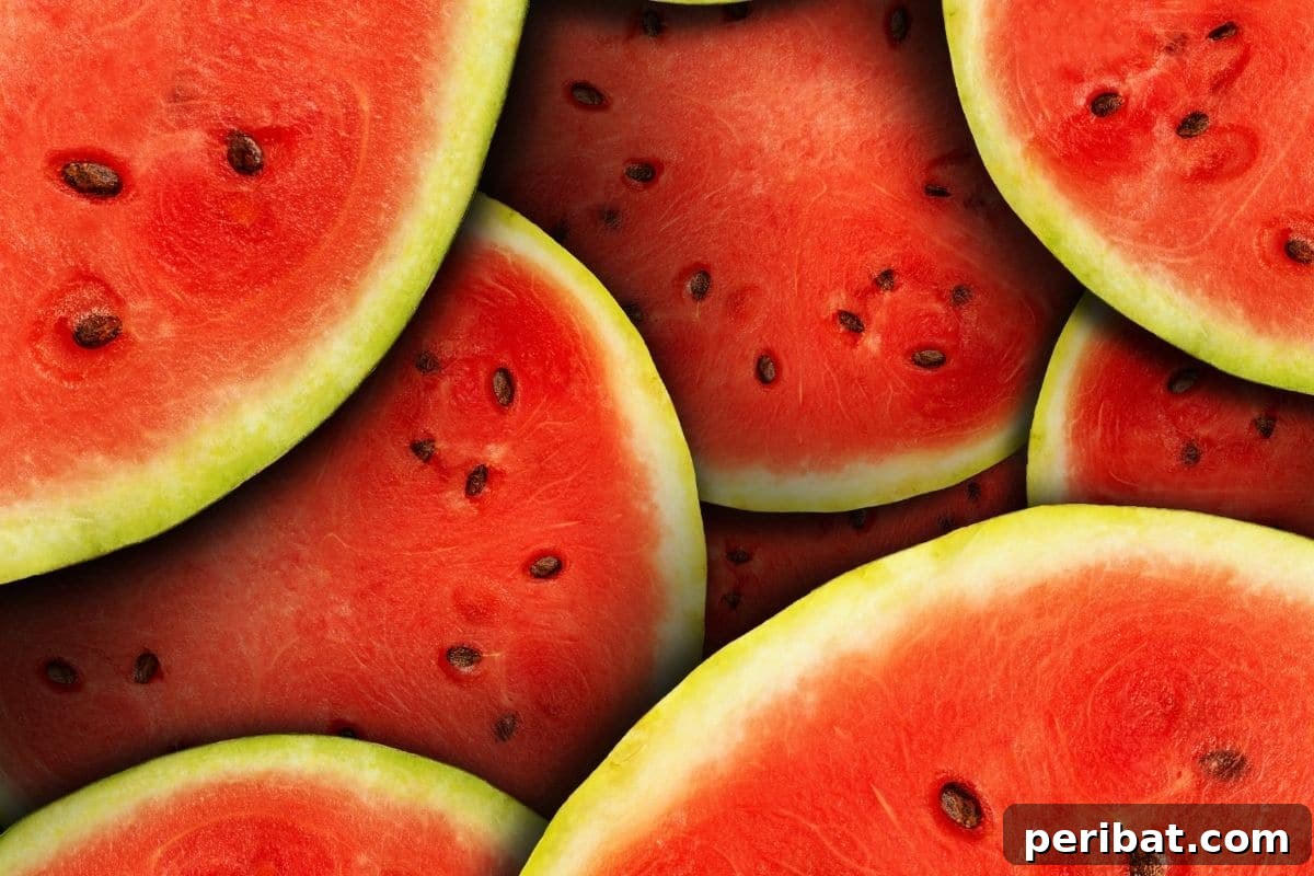 close up photo or watermelon with black seeds 