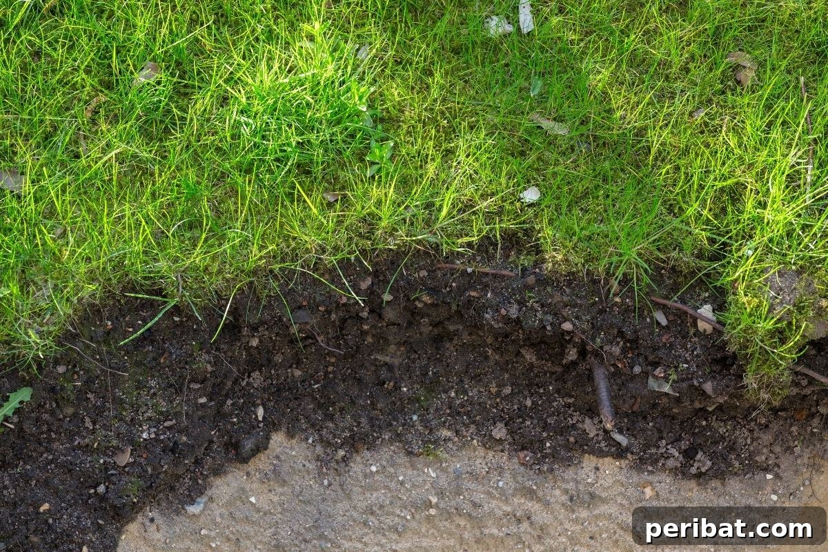 13 Clever Tea Bag Uses for a Healthier Garden 8 A patchy lawn with a noticeable dead spot, ready for revitalization.