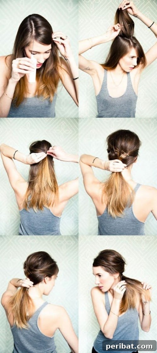 Achieve a perfectly undone, messy ponytail for a relaxed yet stylish look