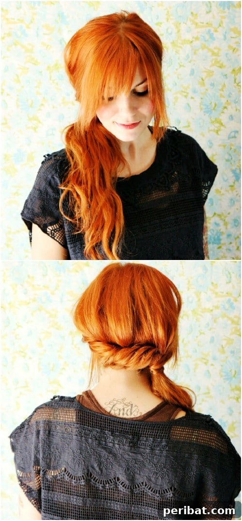 Enhance your side ponytail with elegant twists and a polished finish, reminiscent of mermaid hair
