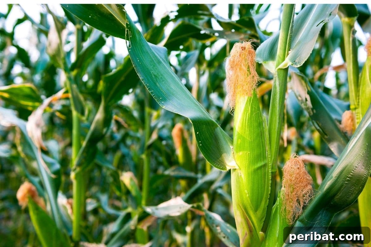 23 Plant Nemeses: Why Certain Species Should Never Coexist 9 growing corn in the field, showcasing its towering stalks.
