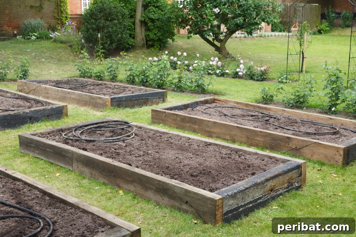 ready for planting raised bed in the garden 