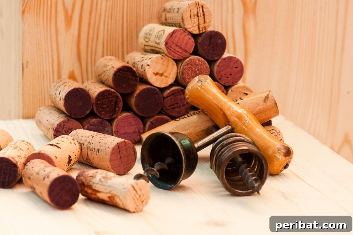 stock of old wine corks