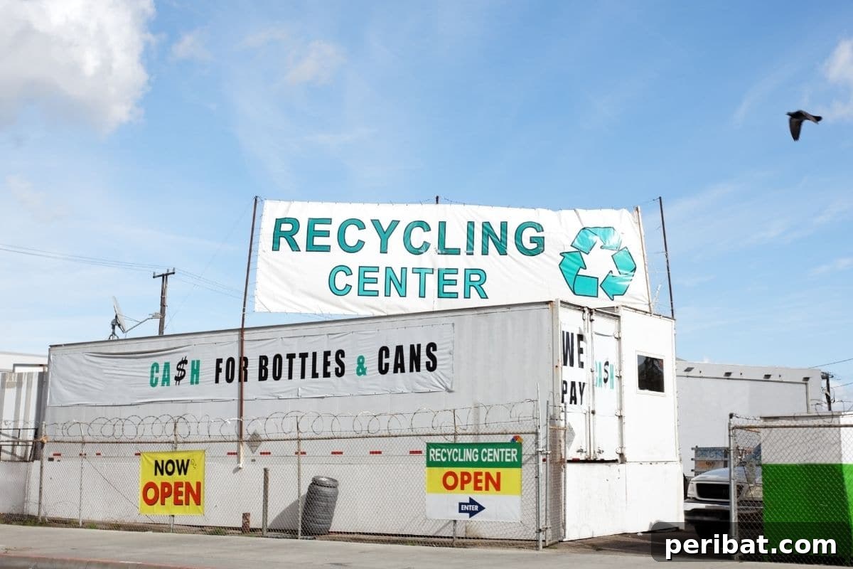 recycling center for dumping of recyclables