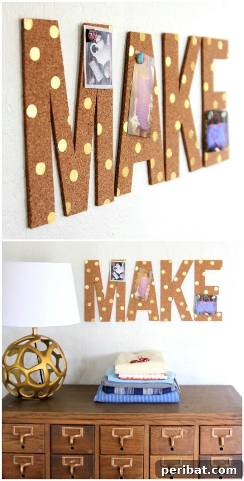 Craft Your Message: 37 DIY Lettering & Word Art Tutorials 11 Cork Board Letters