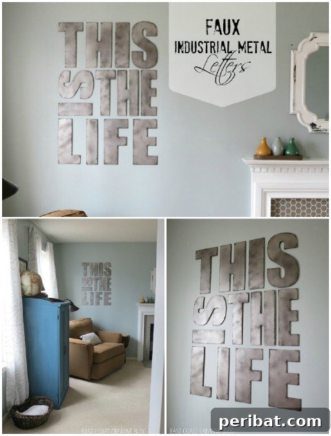 Craft Your Message: 37 DIY Lettering & Word Art Tutorials 7 Faux Industrial Metal
