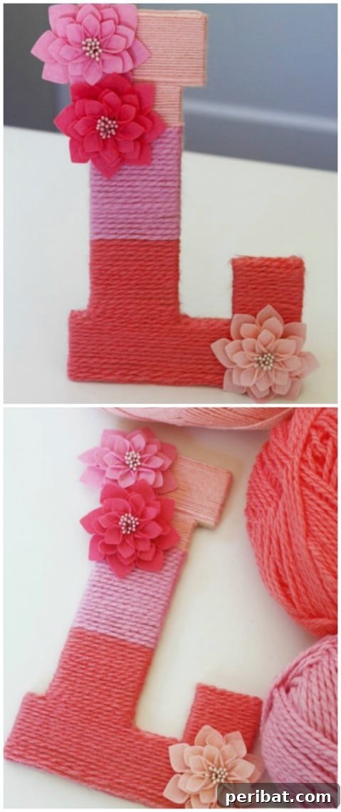 Craft Your Message: 37 DIY Lettering & Word Art Tutorials 8 Yarn-Wrapped Letters