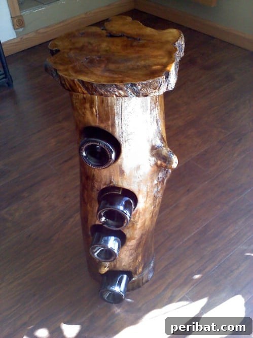 Aspen Log Wine Rack and Small Table