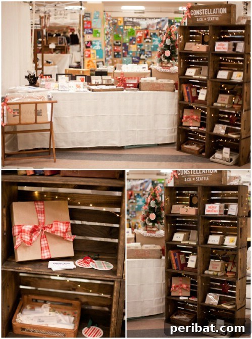 Stacked Apple Crate Display Shelves with Lights