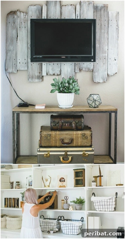 Custom Rustic Shelving in a Guest Room