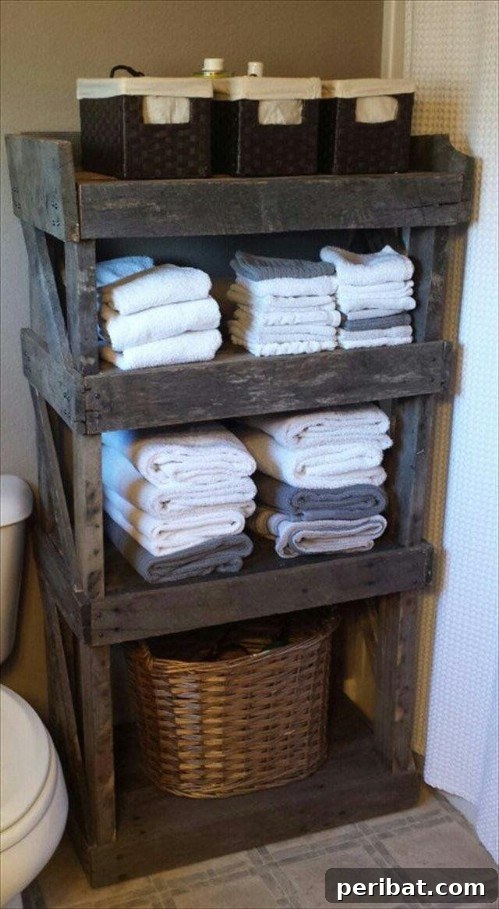 Spacious Rustic Bathroom Organizer