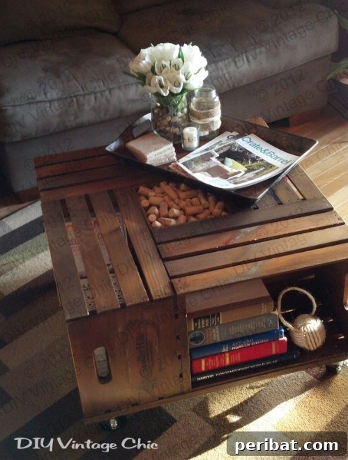 DIY Wine Crate Coffee Table with Storage
