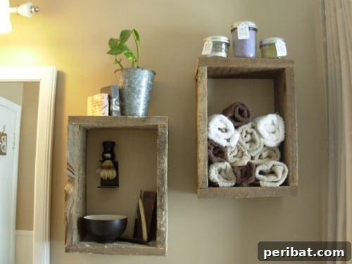 Rough-Cut Rustic Wood Shelves