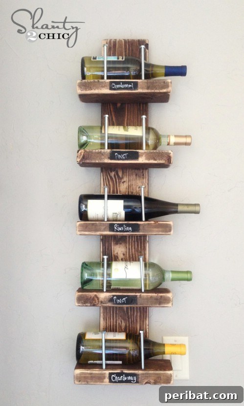 DIY Simple Rustic Wine Rack
