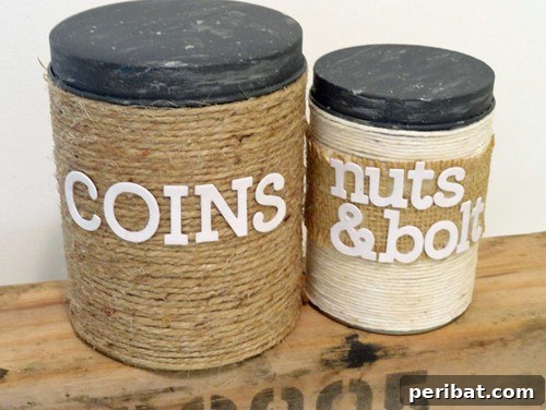 DIY Burlap and Twine Storage Containers