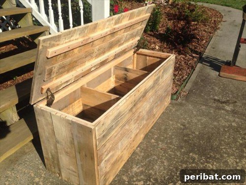 Rustic Pallet Storage Chest with Compartments