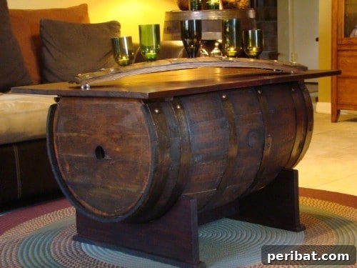 Rustic Barrel Side Table