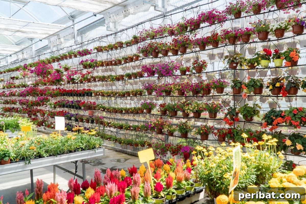 Local gardening market full of various plants for sale, some potentially discounted