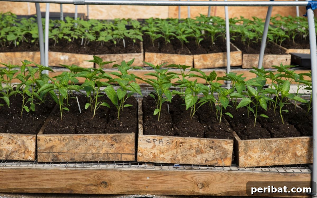 Mastering Soil Blocking for Thriving Indoor Seedlings 4 seedlings in soil blocks inside a wooden tray for indoor planting of seedlings, showcasing healthy growth