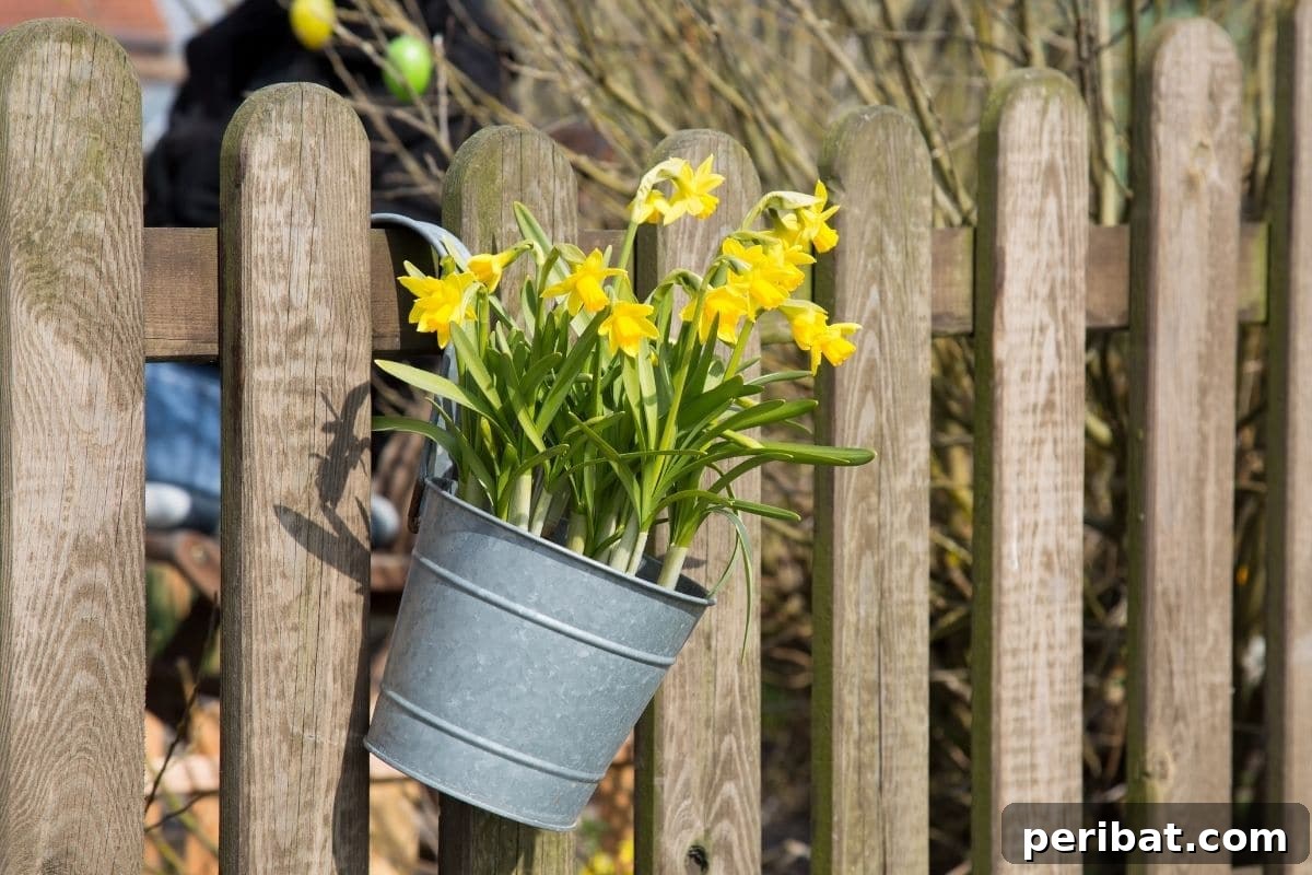 Vertical Oasis: 18 Creative Hanging Plant Ideas for Compact Living 12 Flowers in a pot hanging in a fence